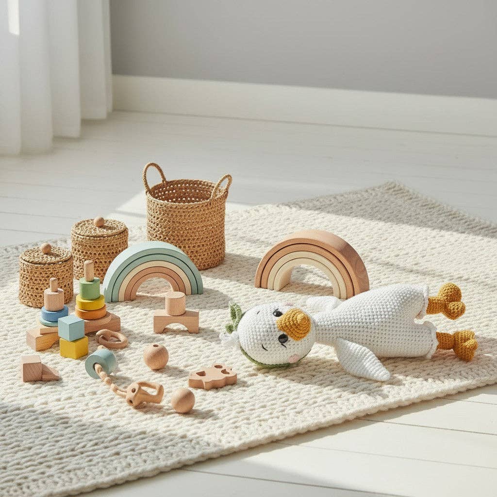 Nuvinokids® handgehäkeltes Gans-Kuscheltier - Siliblu Boutique &amp; Atelier