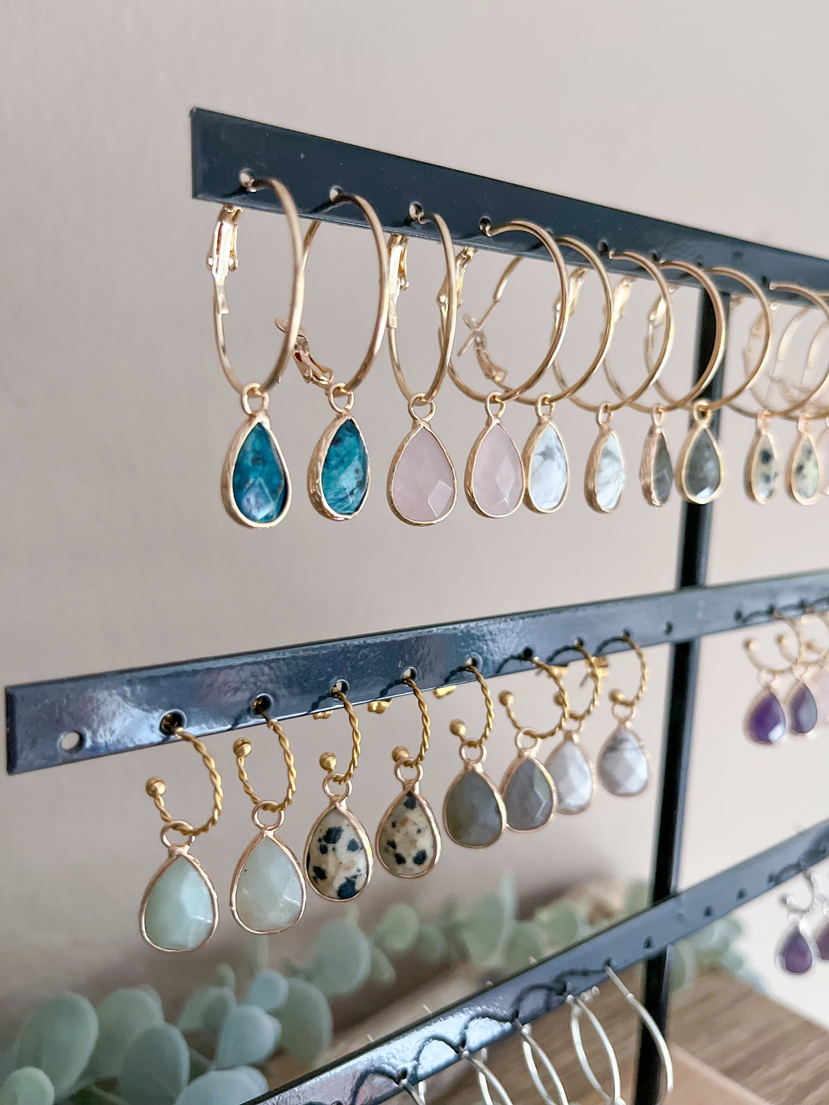 Ohrringe Silber mit Rosa - Naturstein - Siliblu Boutique &amp; Atelier