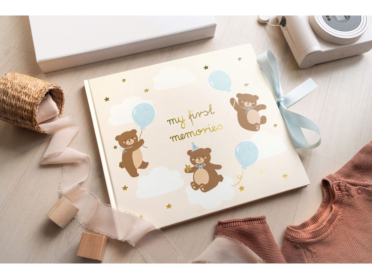 PARTYDECO Fotoalbum Erinnerungsbuch Teddybär - Siliblu Boutique & Atelier