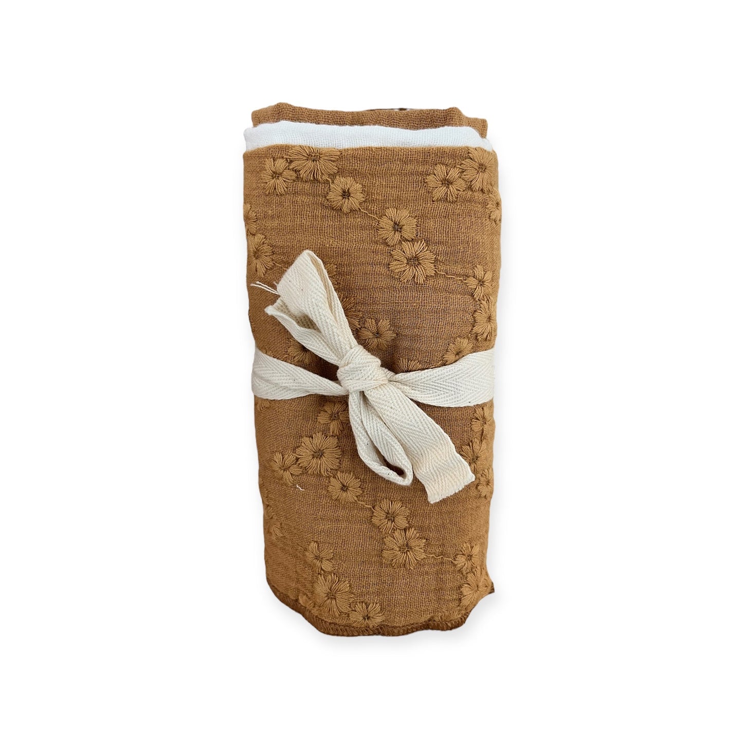 PETITE EvelinaApparel Musselinnuschi 3 - Set - Blumen bestickt, caramel - Siliblu Boutique & Atelier