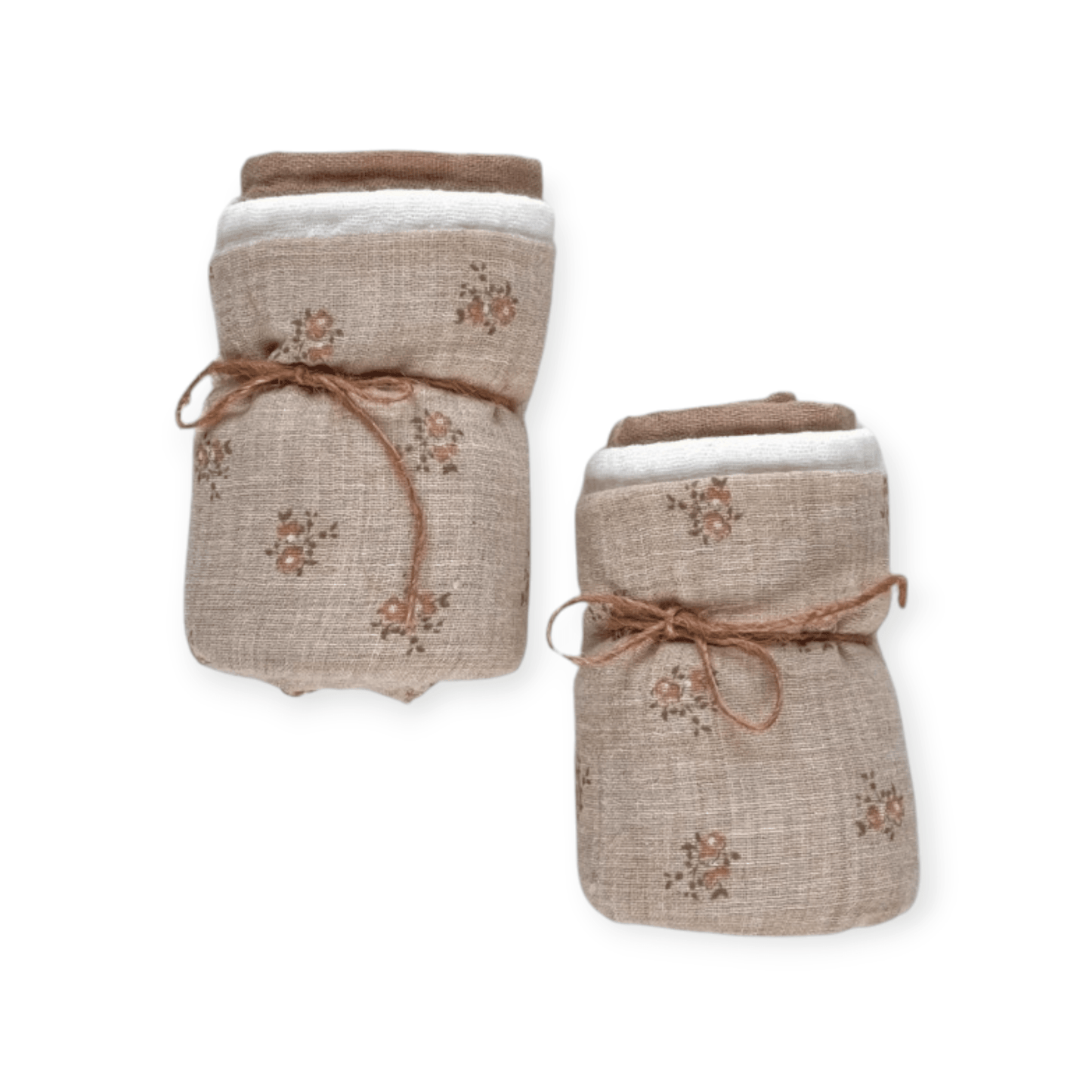 PETITE EvelinaApparel Musselinnuschi 3 - Set - meliertes Beige mit Blumenmuster - Siliblu Boutique & Atelier