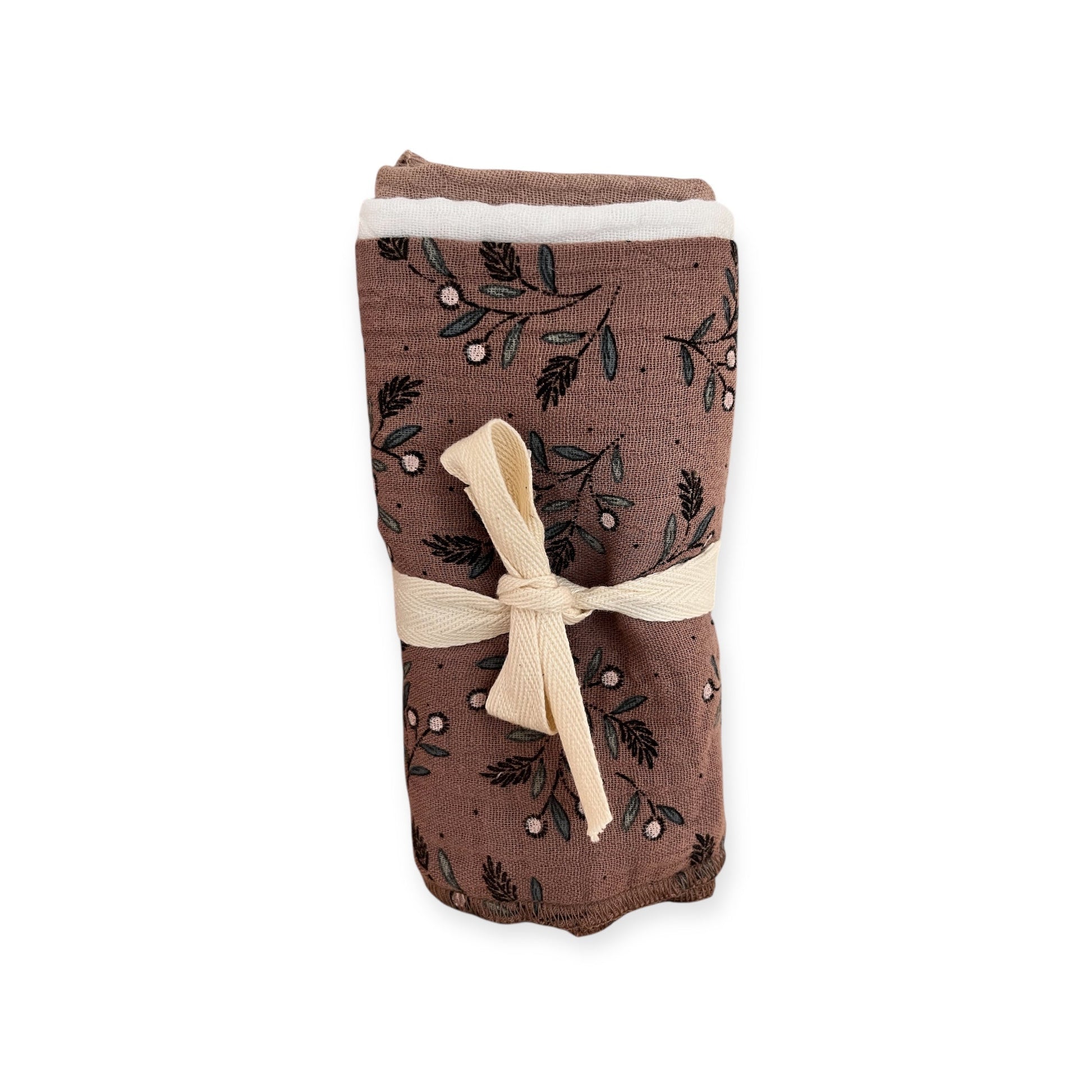 PETITE EvelinaApparel Musselinnuschi 3 - Set - Mokka Floral - Siliblu Boutique & Atelier