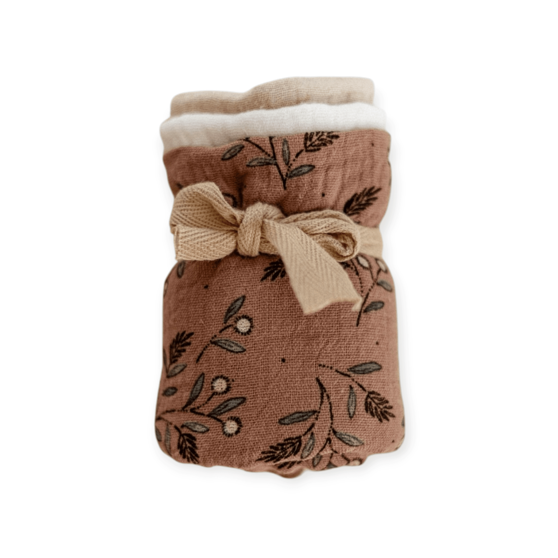 PETITE EvelinaApparel Musselinnuschi 3 - Set - Mokka Floral - Siliblu Boutique & Atelier