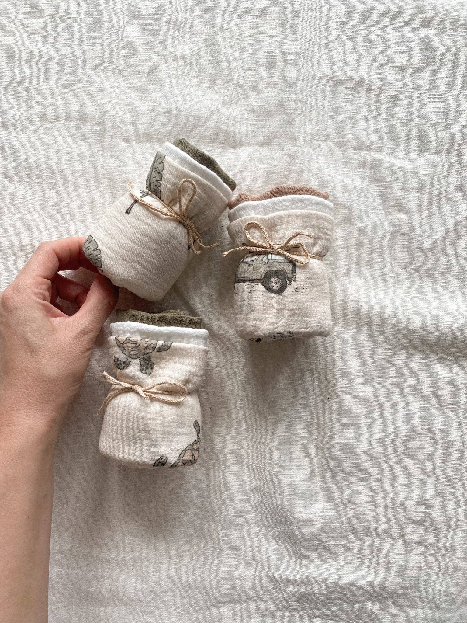 PETITE EvelinaApparel Musselinnuschi 3 - Set - Schildkröten - Siliblu Boutique & Atelier