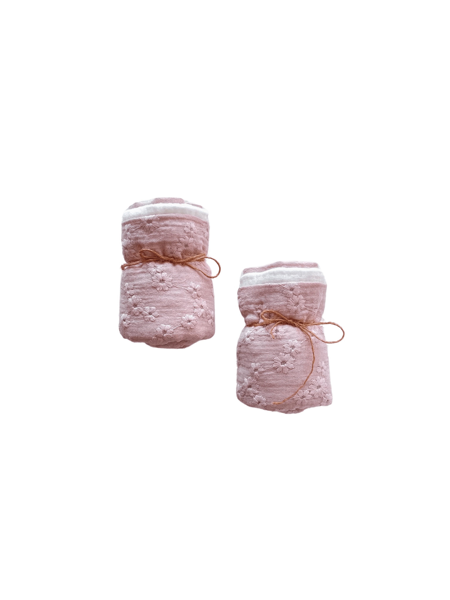 PETITE EvelinaApparel Musselinnuschi 3 - Set - Stickblumen Rosa - Siliblu Boutique & Atelier