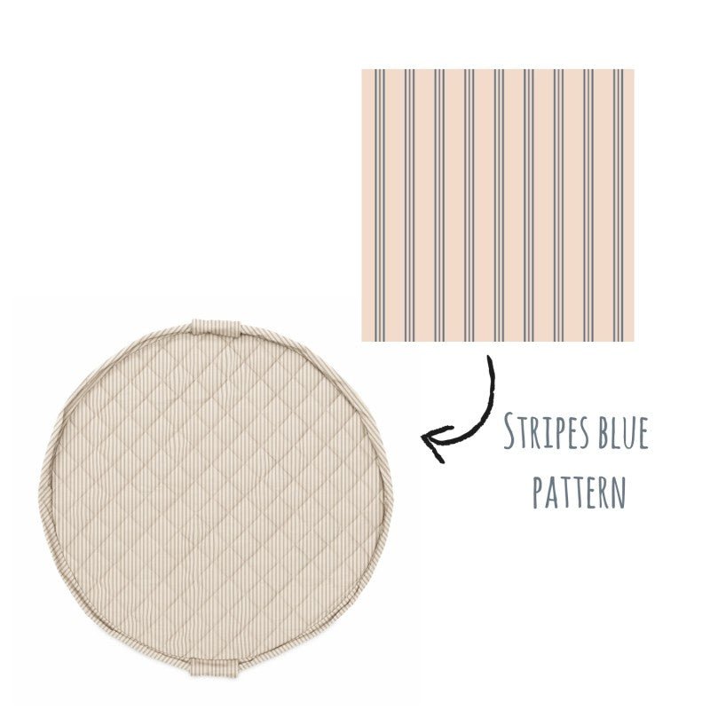 Play&Go Spielmatte, Bloom Stripes Blue - Siliblu Boutique & Atelier