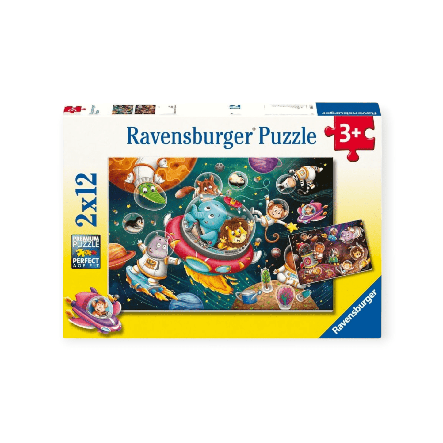 Ravensburger Puzzle Tiere im Weltall 2x12 Teile 3+ - Siliblu Boutique & Atelier