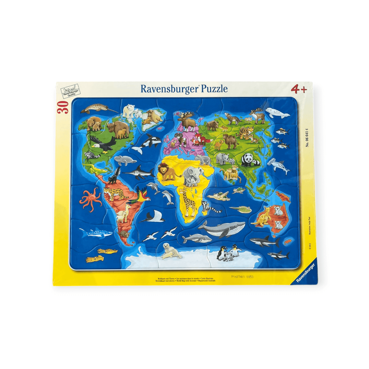 Ravensburger Rahmenpuzzle 30 Teile "Weltkarte mit Tieren 4+" - Siliblu Boutique &amp; Atelier