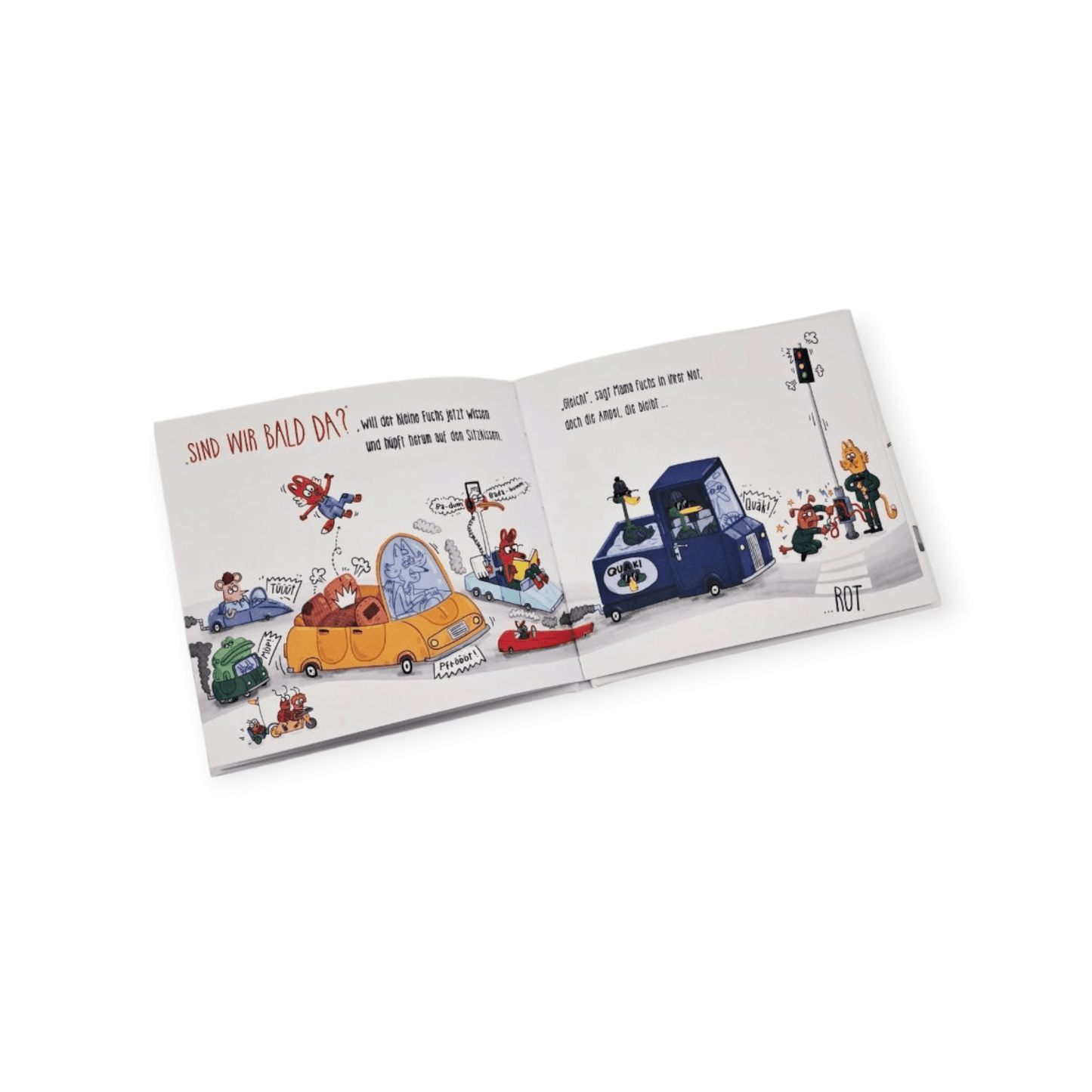 Sind wir bald da? Kroko, Fuchs und Pfau - alle stehen im Stau - Siliblu Boutique & Atelier