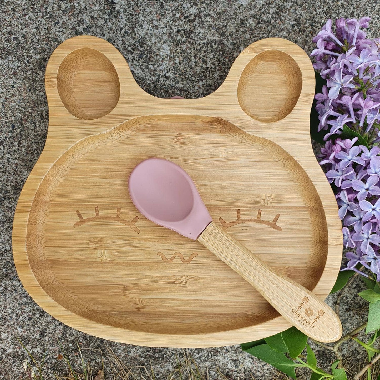 Summerville organic Bambusgeschirr für Kinder - Hase Pale Mauve - Siliblu Boutique & Atelier