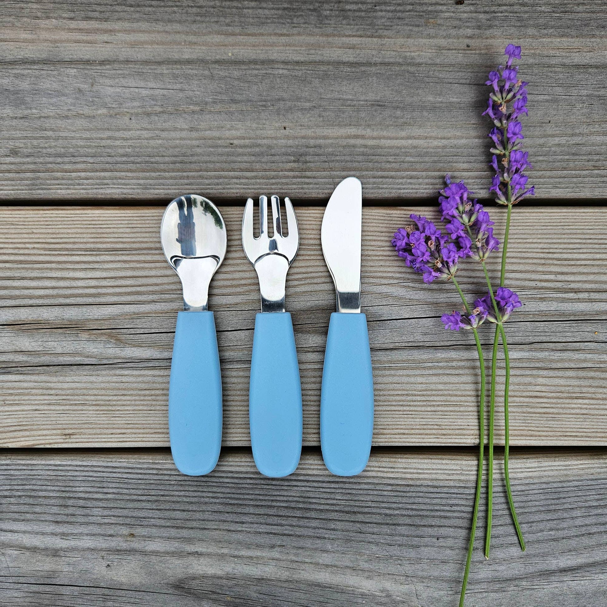 Summerville organic Besteck Silikon - Stahl Steinblau - Siliblu Boutique & Atelier