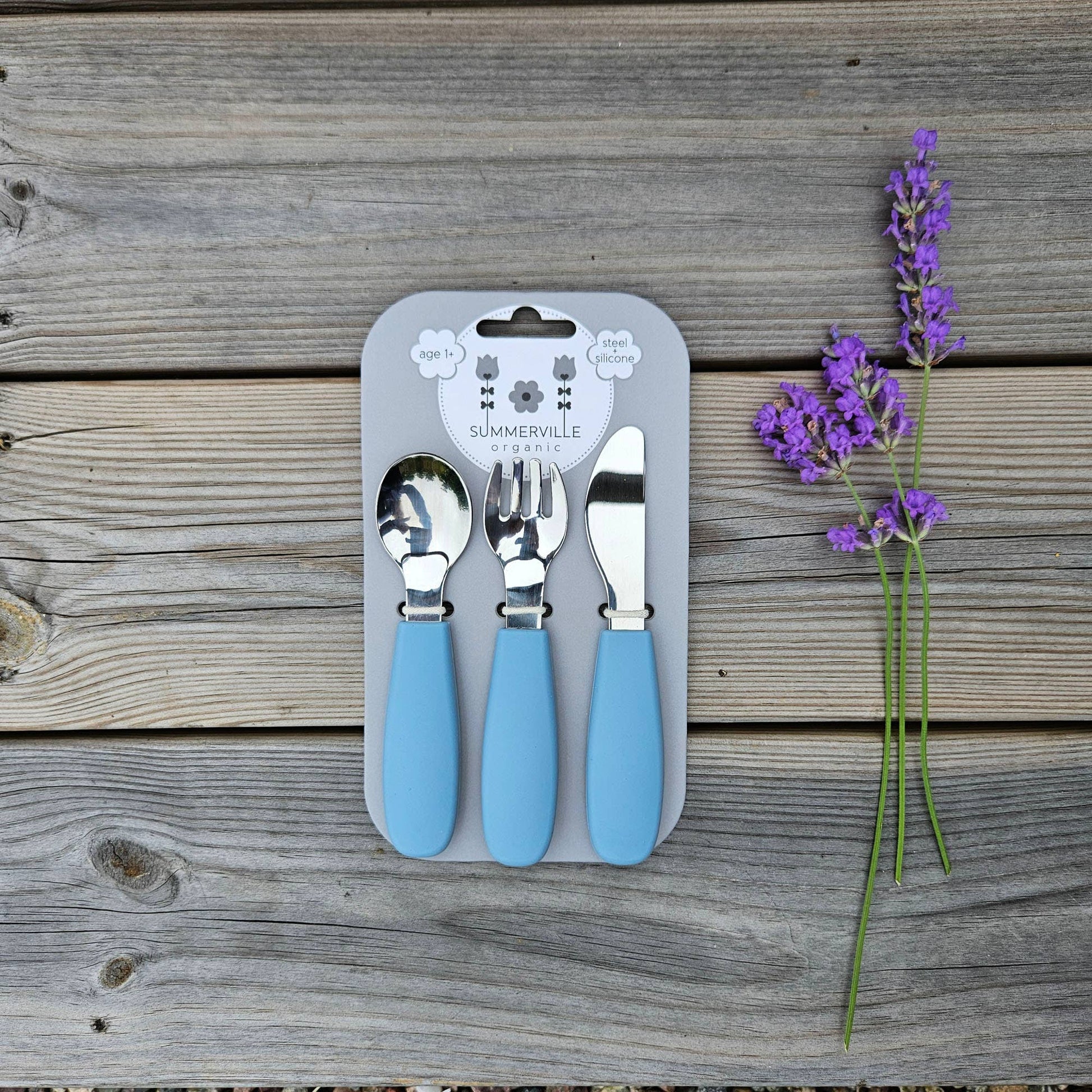 Summerville organic Besteck Silikon - Stahl Steinblau - Siliblu Boutique & Atelier