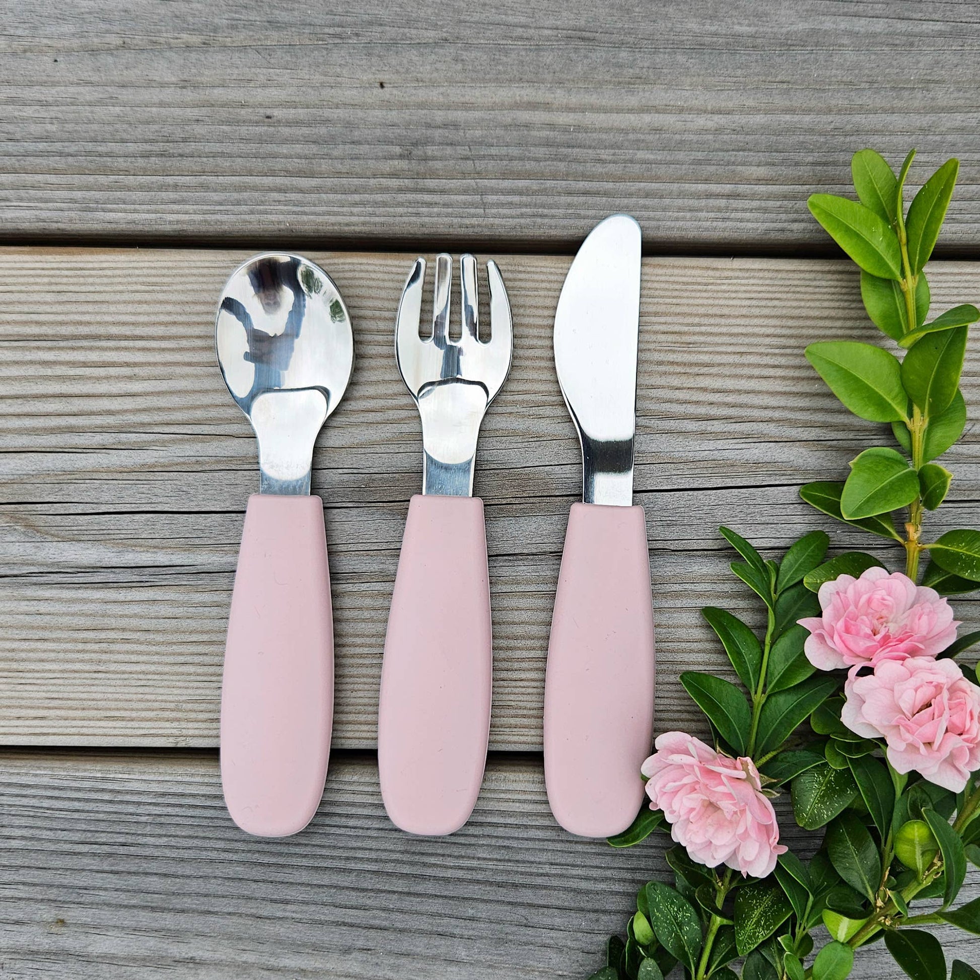 Summerville organic Kinderbesteck Silikonstahl - Blassmalve - Siliblu Boutique & Atelier
