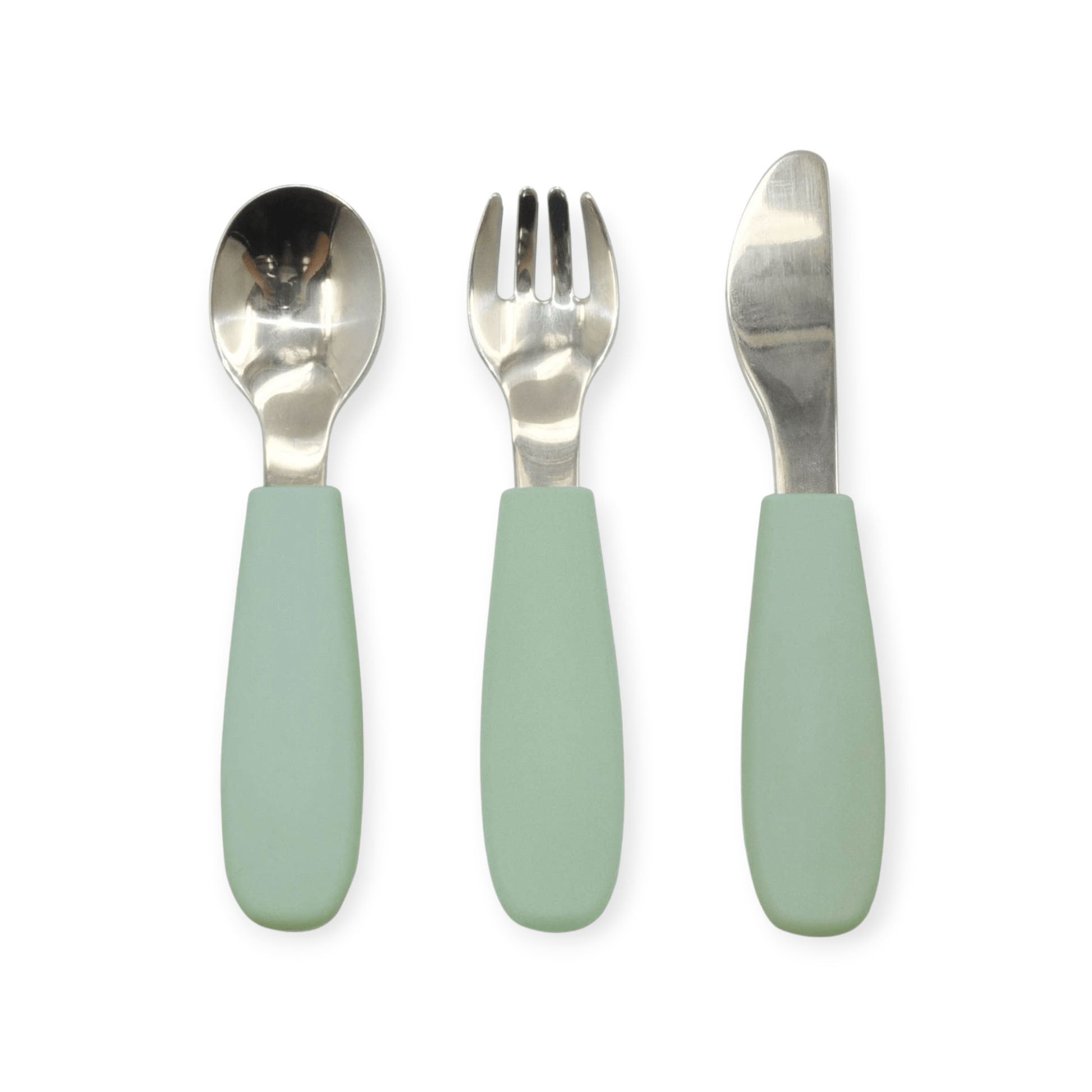Summerville organic Kinderbesteck Silikonstahl - Cameo Green - Siliblu Boutique & Atelier