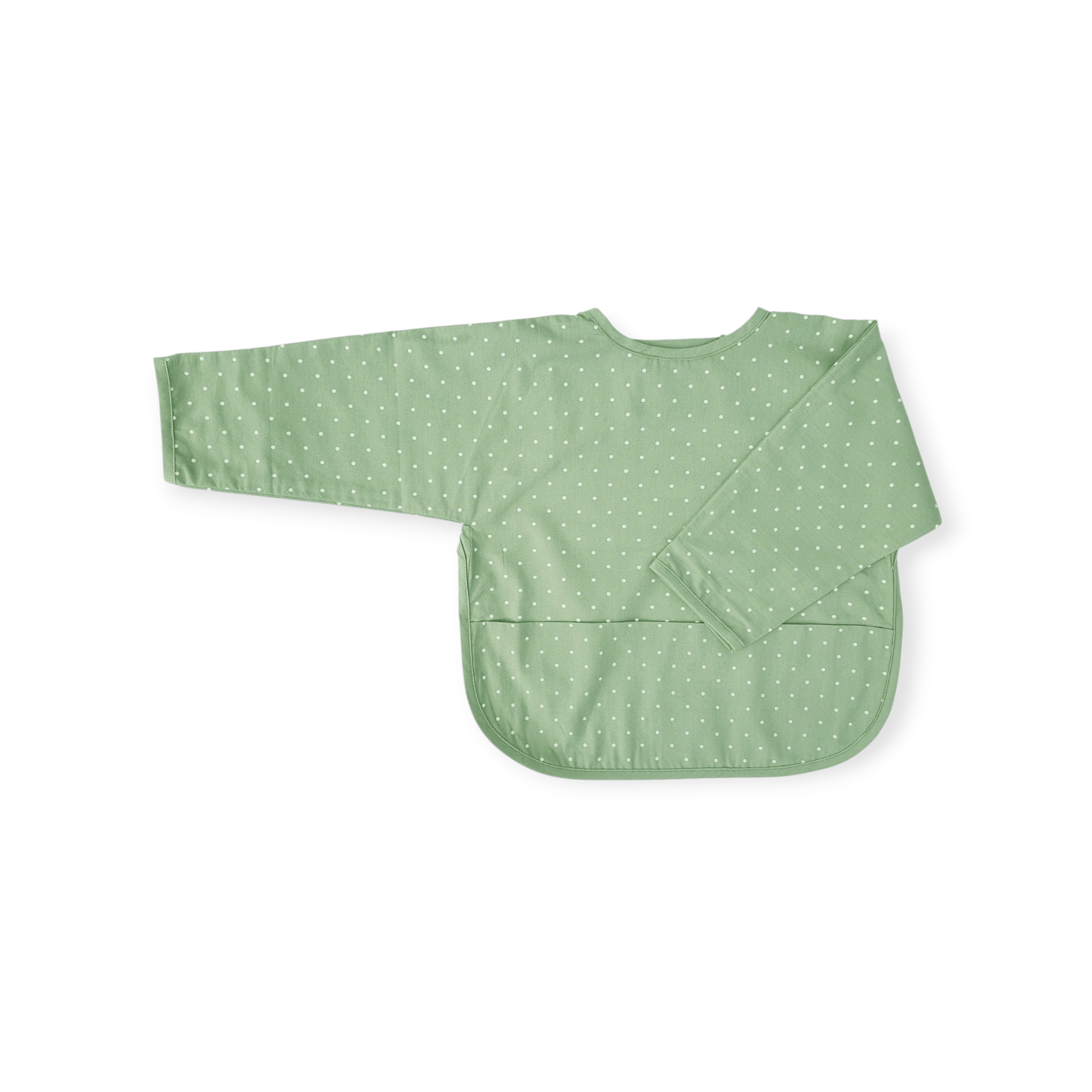 Summerville organic Organischer Baby - Latz mit Ärmeln - Kameegrün mit Punkten - Siliblu Boutique & Atelier