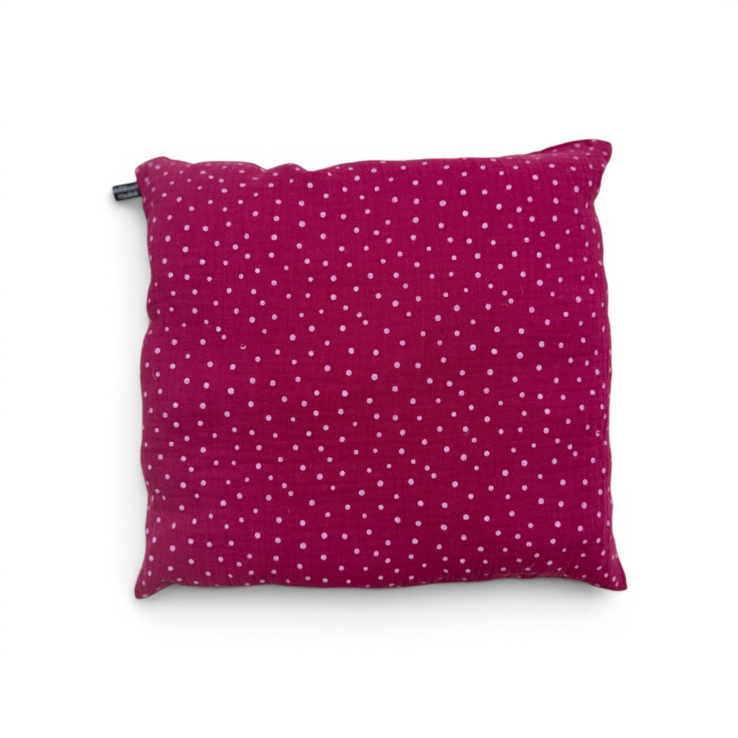 Wollreich Kissen mit Schafswollkügeli Fuchsia - gepunktet - Siliblu Boutique & Atelier