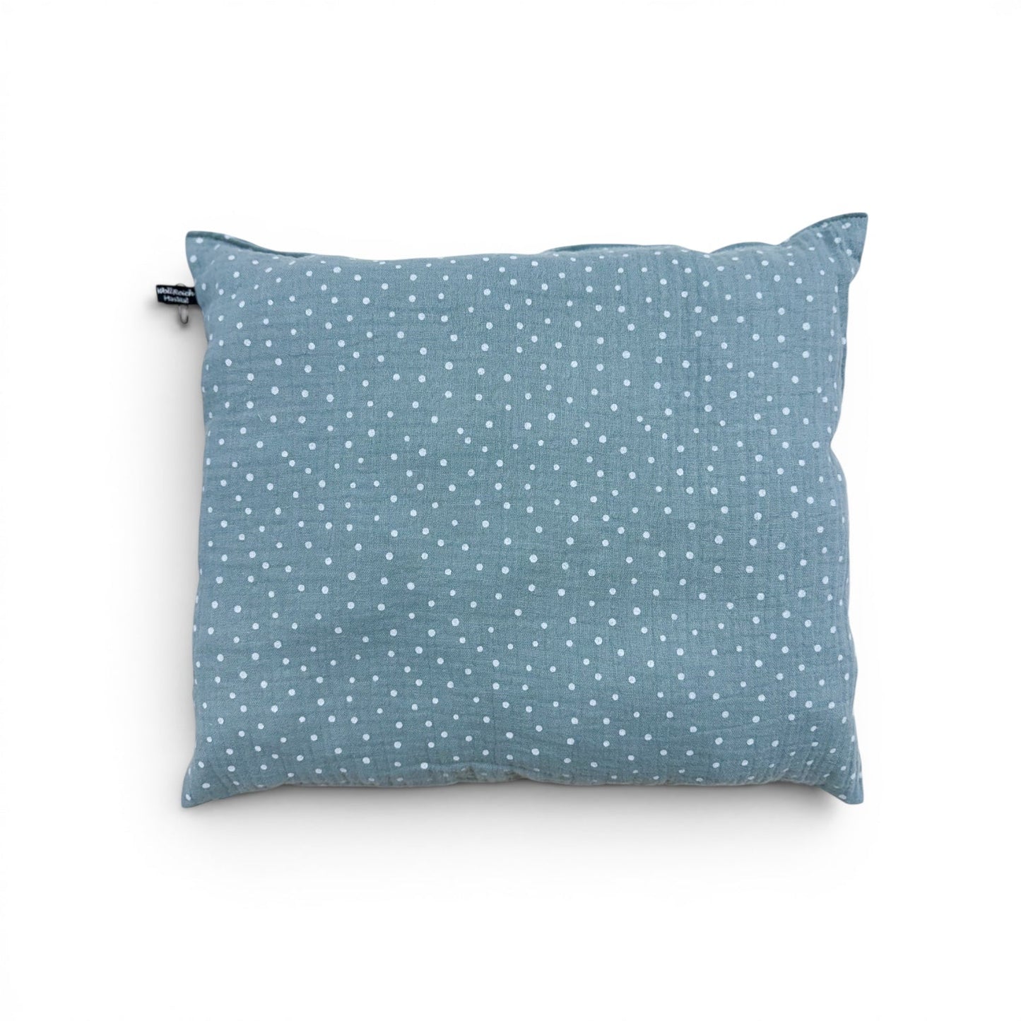 Wollreich Kissen mit Schafswollkügeli Mint - gepunktet - Siliblu Boutique & Atelier