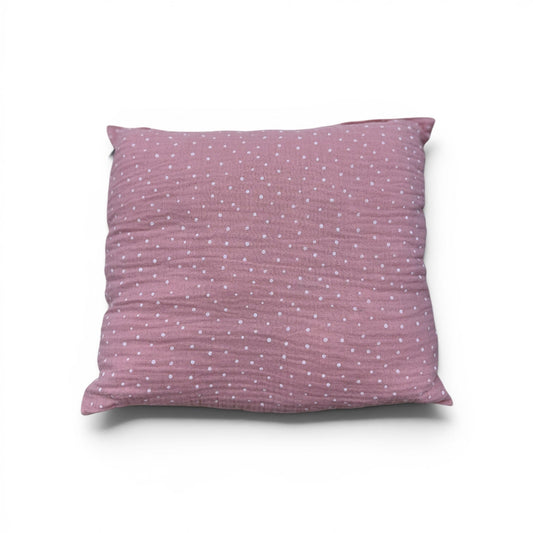 Wollreich Kissen mit Schafswollkügeli Rosa - gepunktet - Siliblu Boutique & Atelier