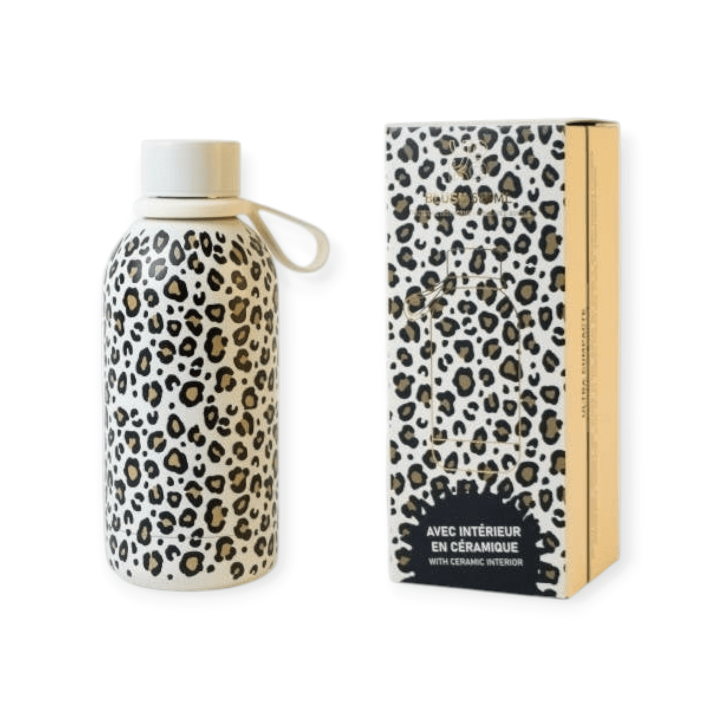 YOKO DESIGN Isolierflasche Blush - Keramik - Leopard, 500 ml - Siliblu Boutique & Atelier