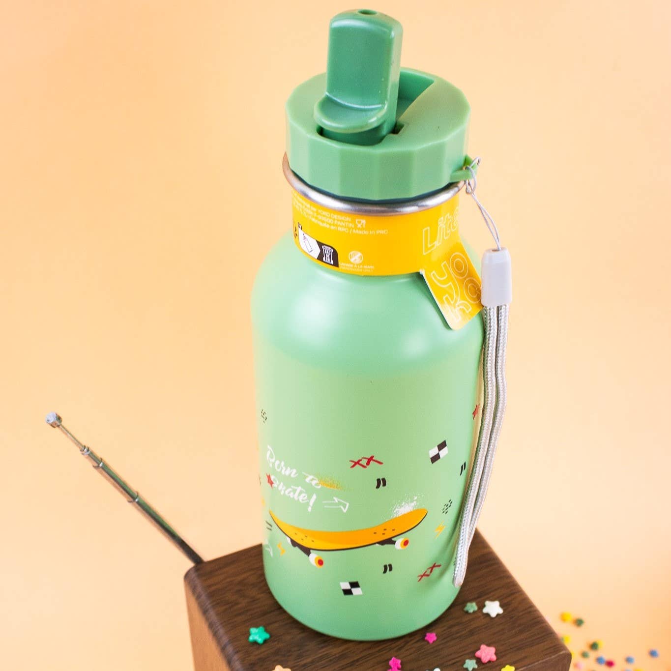 YOKO DESIGN Trinkflasche - Born to skate, 500 ml - Siliblu Boutique & Atelier