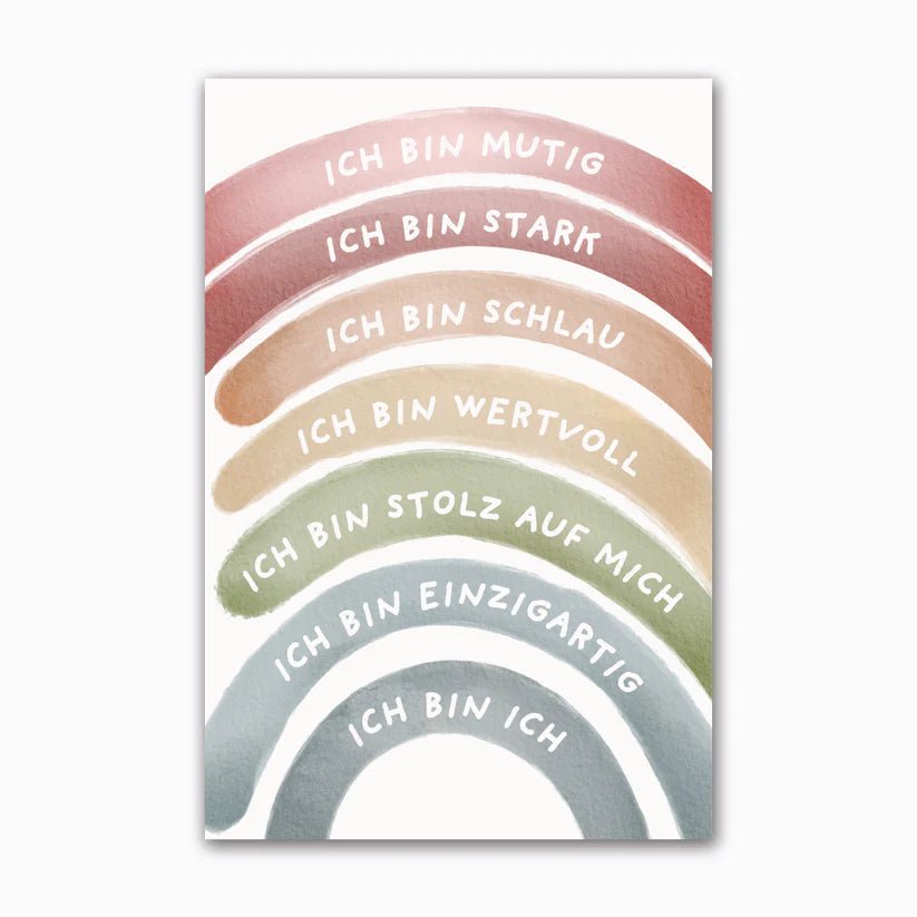 Affirmationsposter Regenbogen "Ich bin Ich" - Siliblu Boutique & Atelier