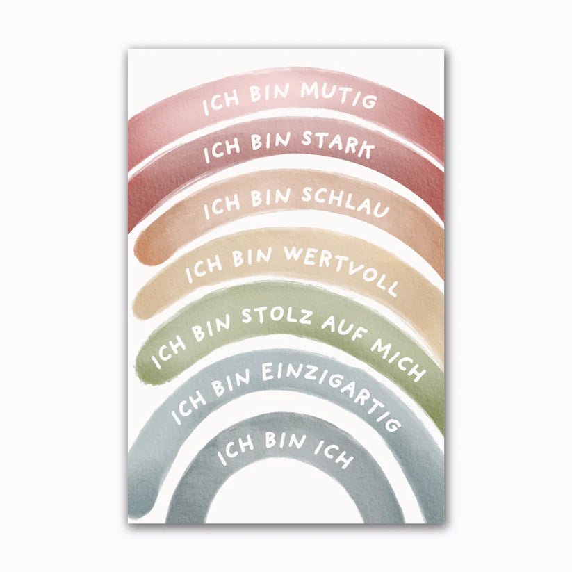 Affirmationsposter Regenbogen "Ich bin Ich" - Siliblu Boutique &amp; Atelier