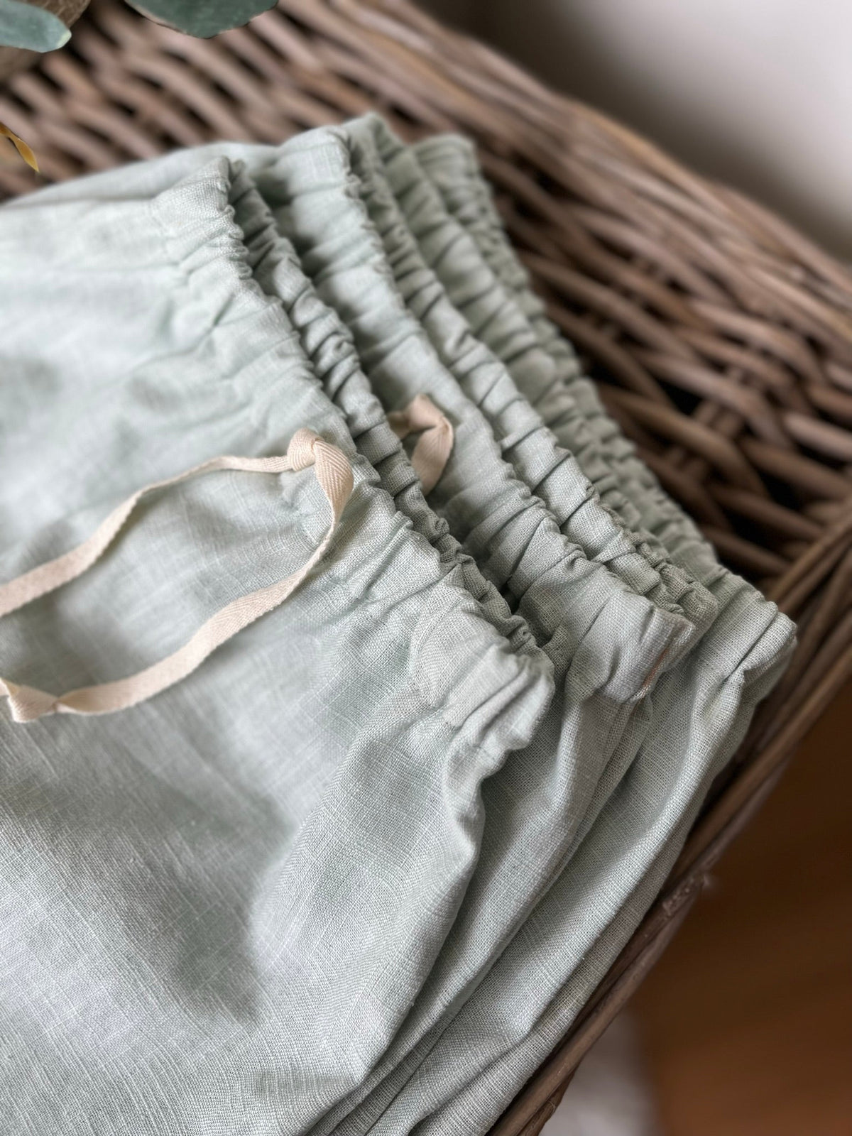 FRICKZACK Bermuda Shorts "Leinen - Cognac &amp; Mint" - Siliblu Boutique &amp; Atelier