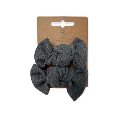 Neyla Bow Double Clip "Anthra" - Siliblu Boutique &amp; Atelier