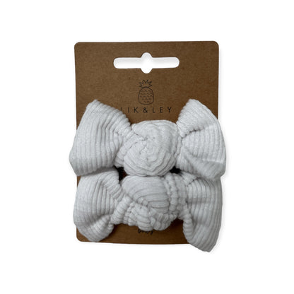 Neyla Bow Double Clip "White Stone Wash" - Siliblu Boutique &amp; Atelier
