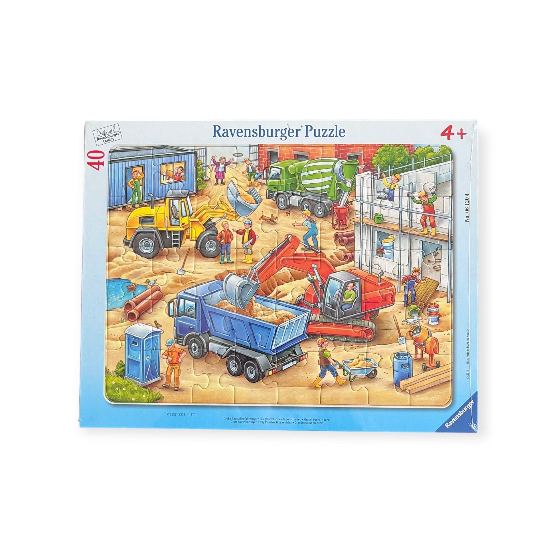 Ravensburger Rahmenpuzzle 40 Teile "Grosse Baustellenfahrzeuge 4+" - Siliblu Boutique & Atelier