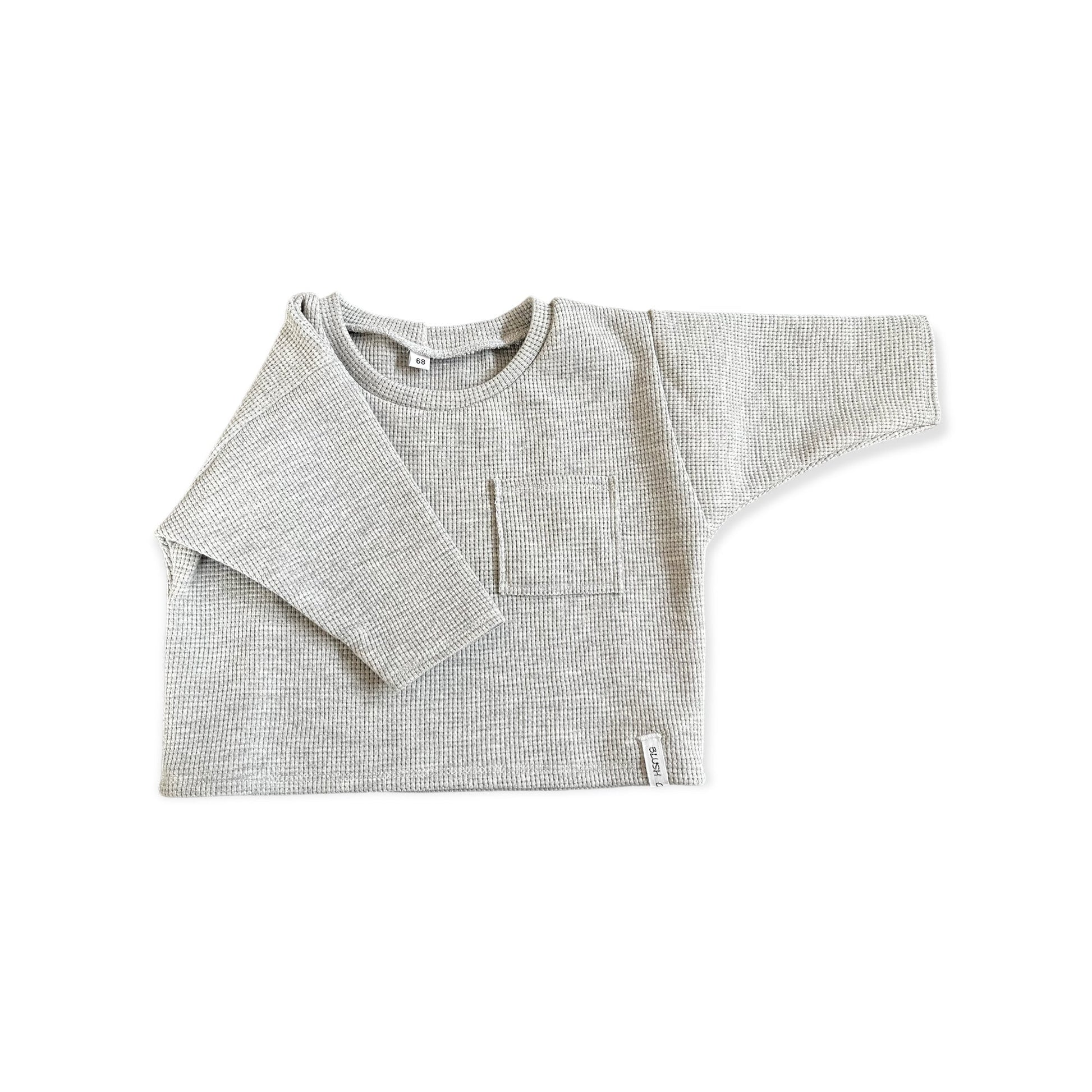 Sweatshirt Waffle "Knit grey" - Siliblu Boutique & Atelier