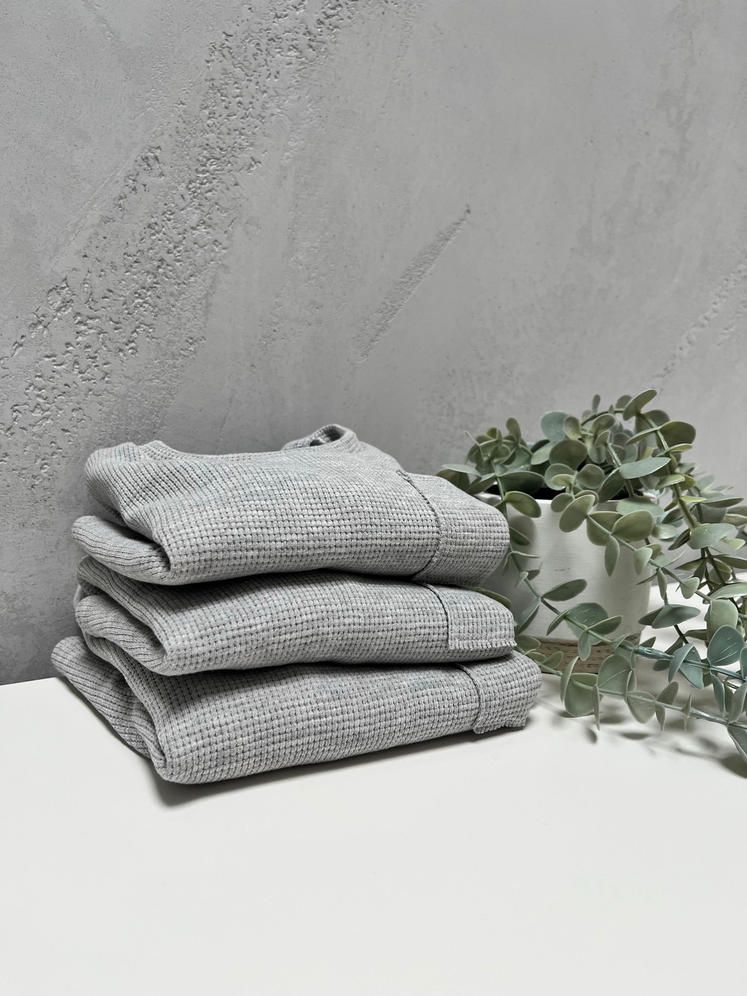 Sweatshirt Waffle "Knit grey" - Siliblu Boutique & Atelier